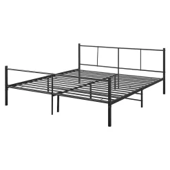 Cadre de Lit Double en Métal Laos 180 x 200 cm Noir Mat en.casa><noscript><img width=