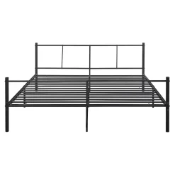 Cadre de Lit Double en Métal Laos 180 x 200 cm Noir Mat en.casa><noscript><img width=
