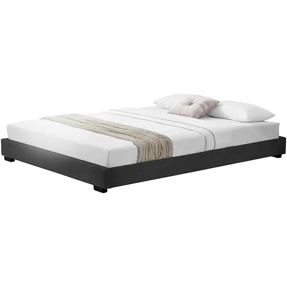 Cadre de Lit Double Masari Rembourré avec Similicuir Noir 200 x 180 cm>Corium