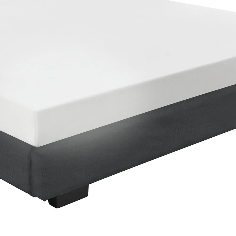 Cadre de Lit Double Masari Rembourré avec Similicuir Noir 200 x 180 cm>Corium