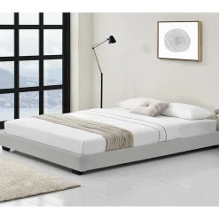 Corium Cadre de Lit Double Masari Rembourré avec Similicuir Blanc 200 x 140 cm* Lit Double