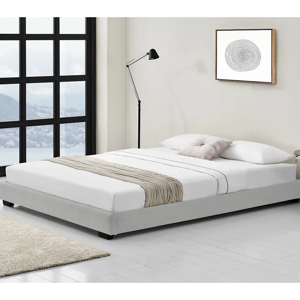 Corium Cadre de Lit Double Masari Rembourré avec Similicuir Blanc 200 x 140 cm* Lit Double