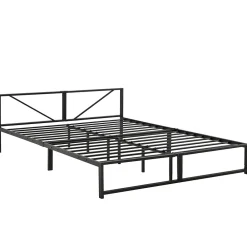 Cadre de Lit Double Meran en Métal 180 x 200 cm Noir en.casa><noscript><img width=