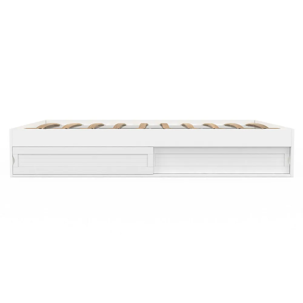 Cadre de lit double SALEM avec rangements et sommier 140 x 190 cm blanc>IDMarket Clearance