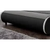 Corium Cadre de lit double Valencia à LED 140x200cm cuir synthétique avec sommier à lattes noir* Lit Double
