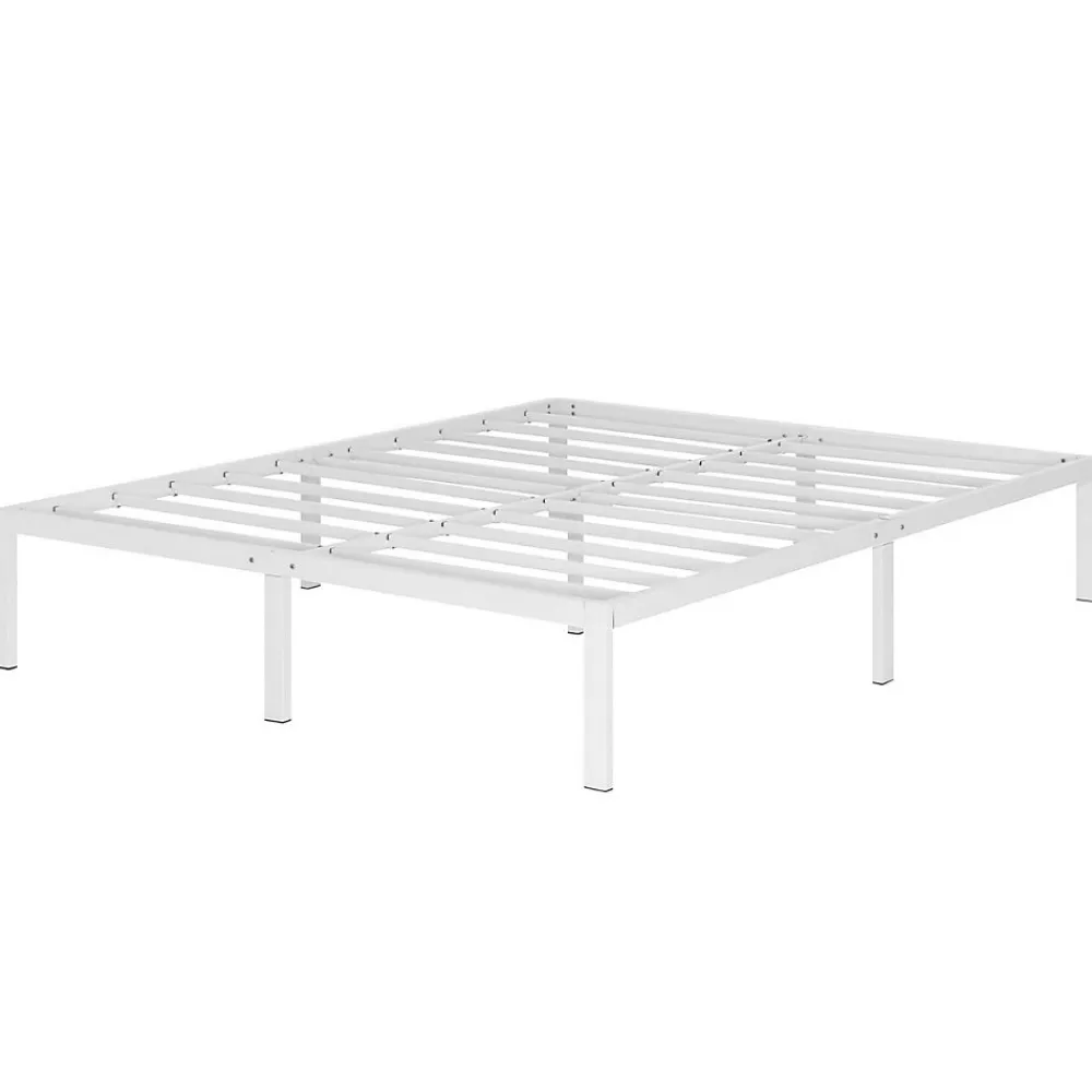 Cadre De Lit En Acier Avec Espace De Rangement - Montage Facile - 180x200 Cm Blanc>Monmobilierdesign Discount
