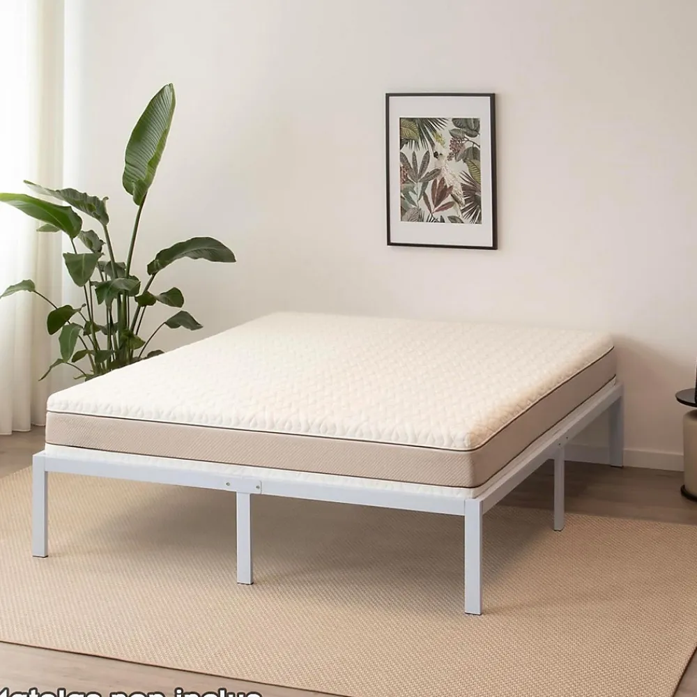 Cadre De Lit En Acier Avec Espace De Rangement - Montage Facile - 180x200 Cm Blanc>Monmobilierdesign Discount