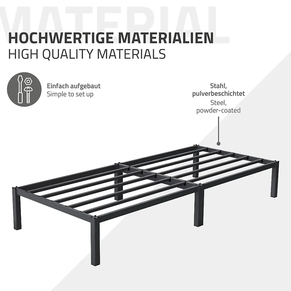 Ml-Design Cadre de lit en acier pour chambre à coucher + sommier à lattes matelas 90x200cm* Sommier