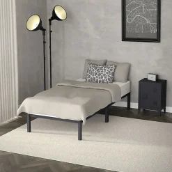 Cadre de lit en acier sommier à lattes anthracite chambre à coucher 90 x 200 cm><noscript><img width=