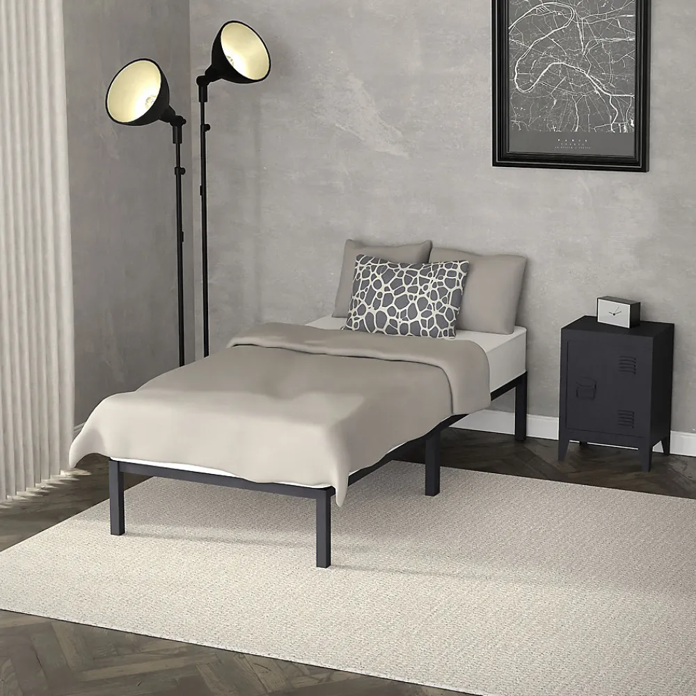 Cadre de lit en acier sommier à lattes anthracite chambre à coucher 90 x 200 cm>Ml-Design Hot