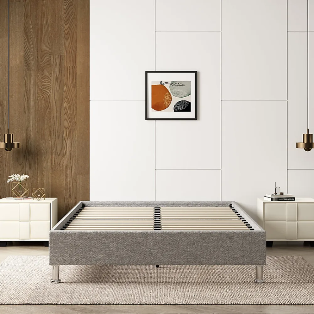 Cadre de lit gris, 140x190 cm, rembourré 31 cm>Teeno Hot