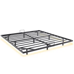 Teeno Cadre de lit métallique à LED (140 x200 cm) + ensemble matelas en mousse à mémoire de forme de 17cm d'épaisseur* Ensemble Sommier Et Matelas