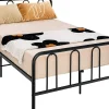Cadre de Lit Métallique 5H cm Châssis de Lit de Taille Complète Style élégante et Minimaliste Charge 300 KG>Giantex Hot