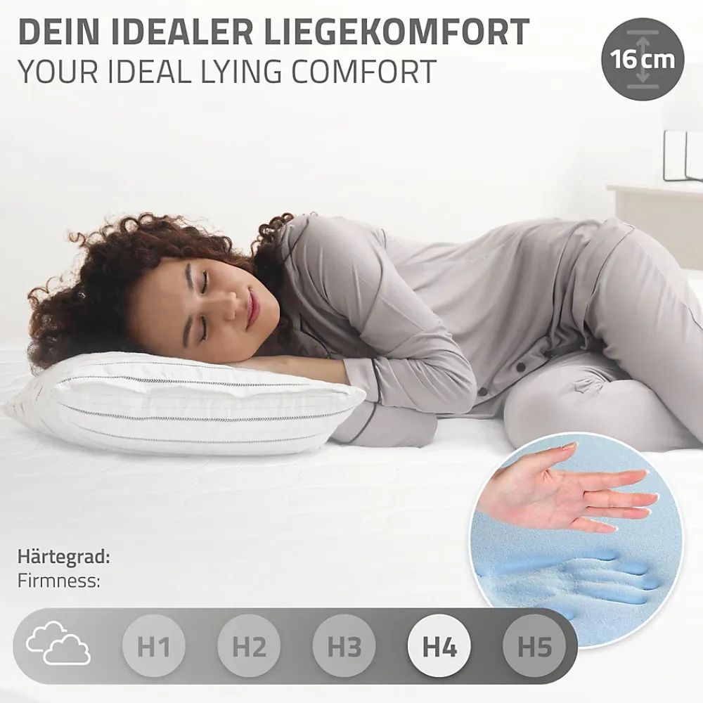 Ml-Design Cadre de lit noir en métal 120x200cm avec sommier à lattes matelas H:16 cm* Sommier