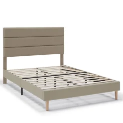 Cadre de lit plateforme Aroma capitonné 30 cm, 150x190 cm, Beige>Vs Venta-Stock Clearance