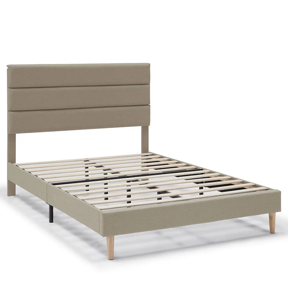 Cadre de lit plateforme Aroma capitonné 30 cm, 150x190 cm, Beige>Vs Venta-Stock Clearance