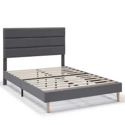 Cadre de lit plateforme Aroma capitonné 30 cm, 150x190 cm, Gris foncé>Vs Venta-Stock New