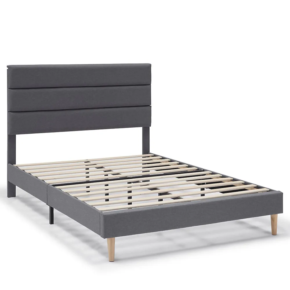 Cadre de lit plateforme Aroma capitonné 30 cm, 150x190 cm, Gris foncé>Vs Venta-Stock New