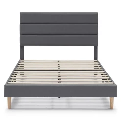 Cadre de lit plateforme Aroma capitonné 30 cm, 150x190 cm, Gris foncé><noscript><img width=
