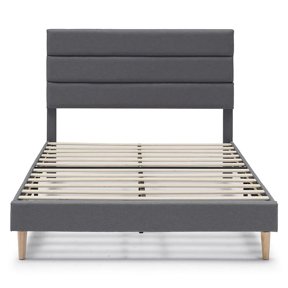 Cadre de lit plateforme Aroma capitonné 30 cm, 150x190 cm, Gris foncé>Vs Venta-Stock New