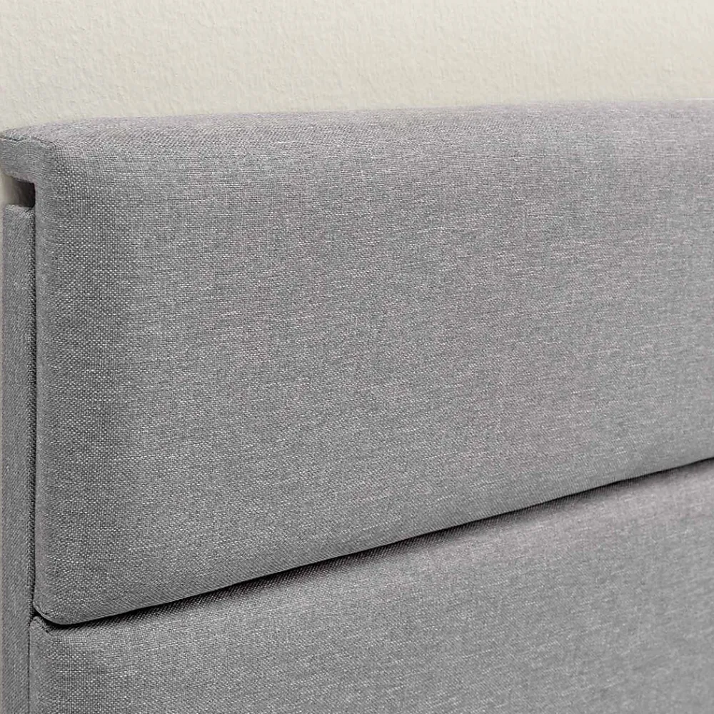 Vs Venta-Stock Cadre de lit plateforme Aroma capitonné 30 cm, 140x190 cm, Gris clair* Sommier