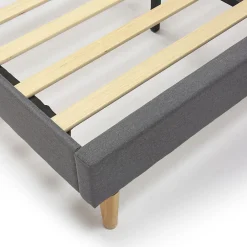 Cadre de lit plateforme Esther capitonné 30 cm, 140x190 cm, Gris foncé><noscript><img width=