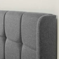 Cadre de lit plateforme Esther capitonné 30 cm, 140x190 cm, Gris foncé><noscript><img width=