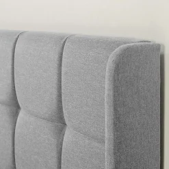 Vs Venta-Stock Cadre de lit plateforme Esther capitonné 30 cm, 140x190 cm, Gris clair* Sommier