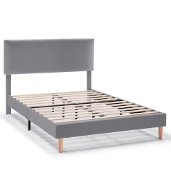 Vs Venta-Stock Cadre de lit rembourré Lauren 30 cm, 140 x 190 cm, Gris foncé* Sommier