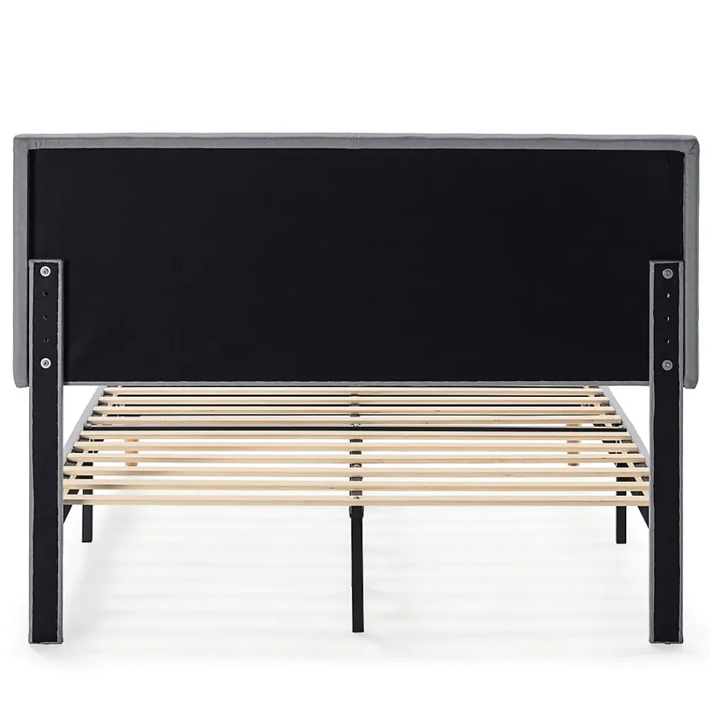 Vs Venta-Stock Cadre de lit rembourré Lauren 30 cm, 150 x 190 cm, Gris clair* Sommier