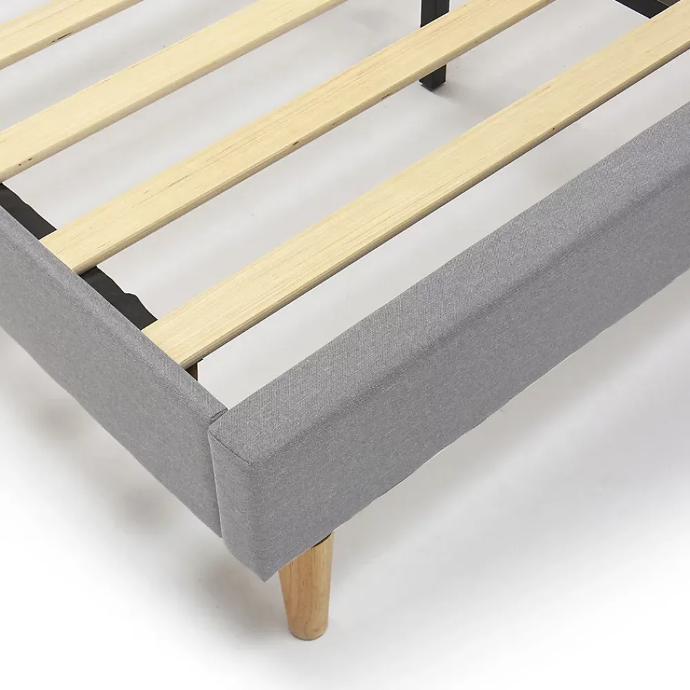 Vs Venta-Stock Cadre de lit rembourré Lauren 30 cm, 150 x 190 cm, Gris clair* Sommier