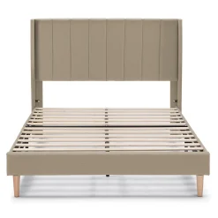 Cadre de lit rembourré Noelia 30 cm, 90x190 cm, Beige><noscript><img data-lazyloaded=