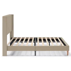 Cadre de lit rembourré Noelia 30 cm, 90x190 cm, Beige><noscript><img data-lazyloaded=