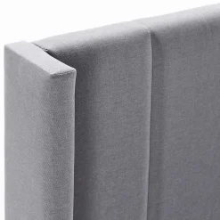 Vs Venta-Stock Cadre de lit rembourré Noelia 30 cm, 150x190 cm, Gris foncé* Sommier