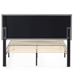 Vs Venta-Stock Cadre de lit rembourré Rosi 30 cm, 90x190 cm, Gris clair* Sommier