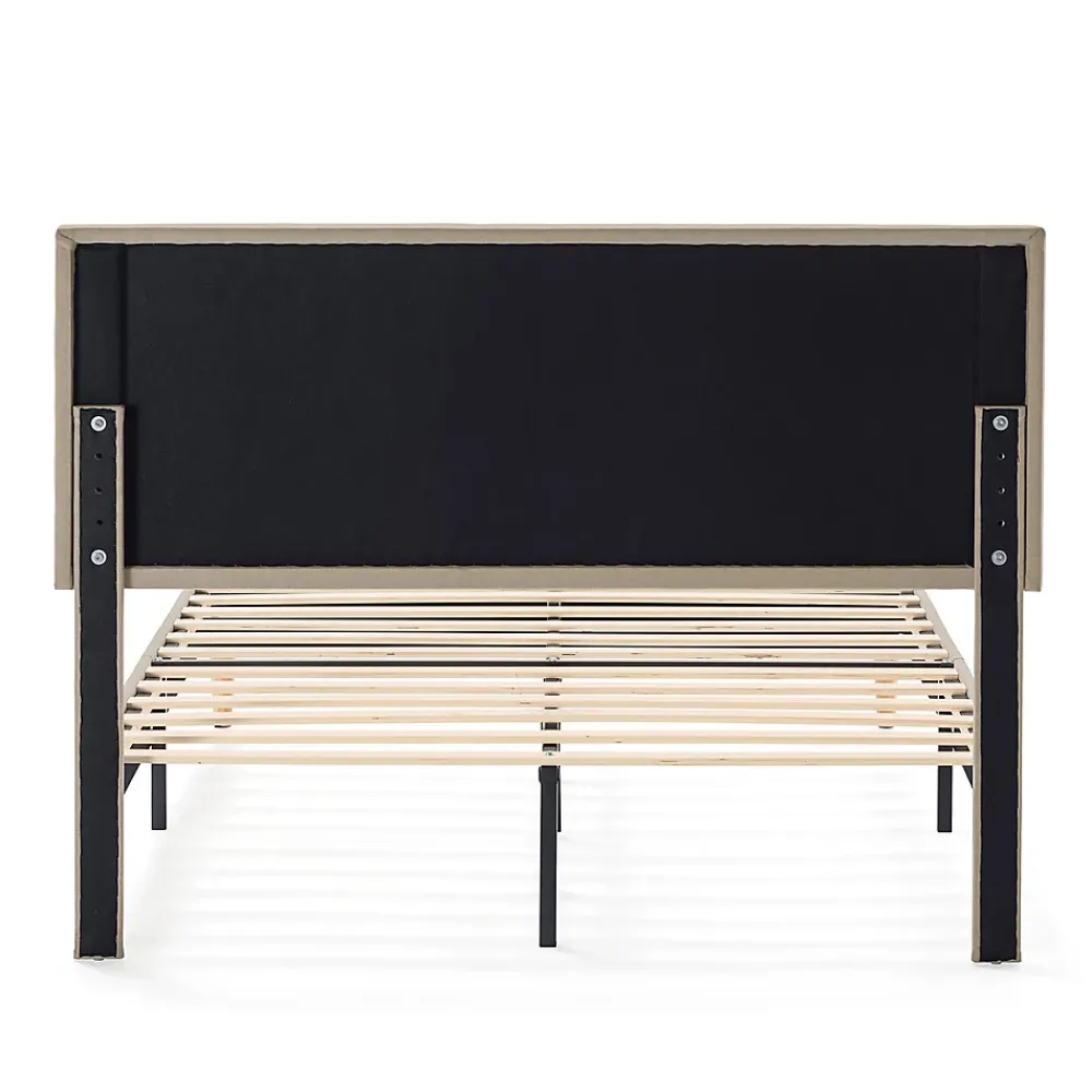 Vs Venta-Stock Cadre de lit rembourré Rosi 30 cm, 90x190 cm, Beige* Sommier