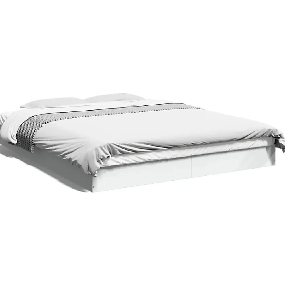 Vidaxl Cadre de lit sans matelas blanc 160x200 cm bois d ingénierie* Sommier