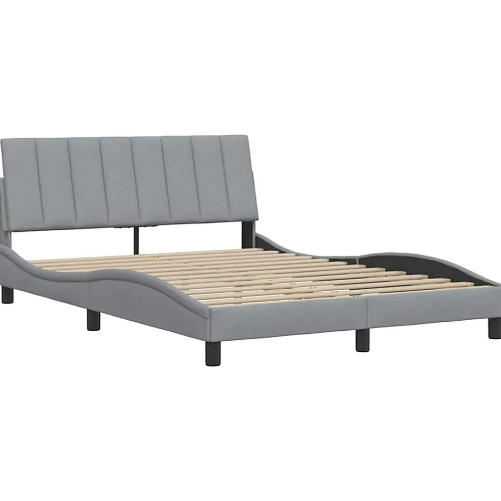 Cadre de lit sans matelas Hanko gris clair 120x200 cm tissu>Vidaxl Clearance