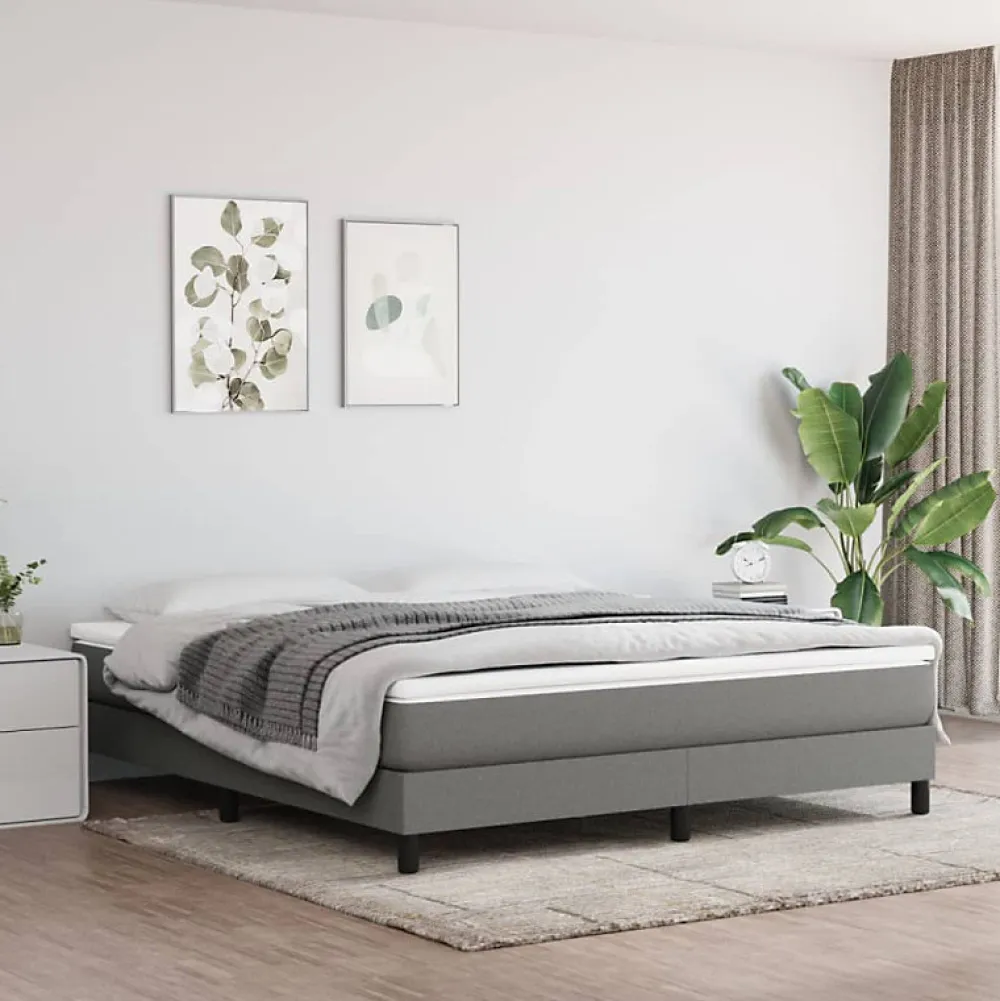 Vidaxl Cadre de lit sans matelas gris foncé 180x200 cm tissu* Sommier
