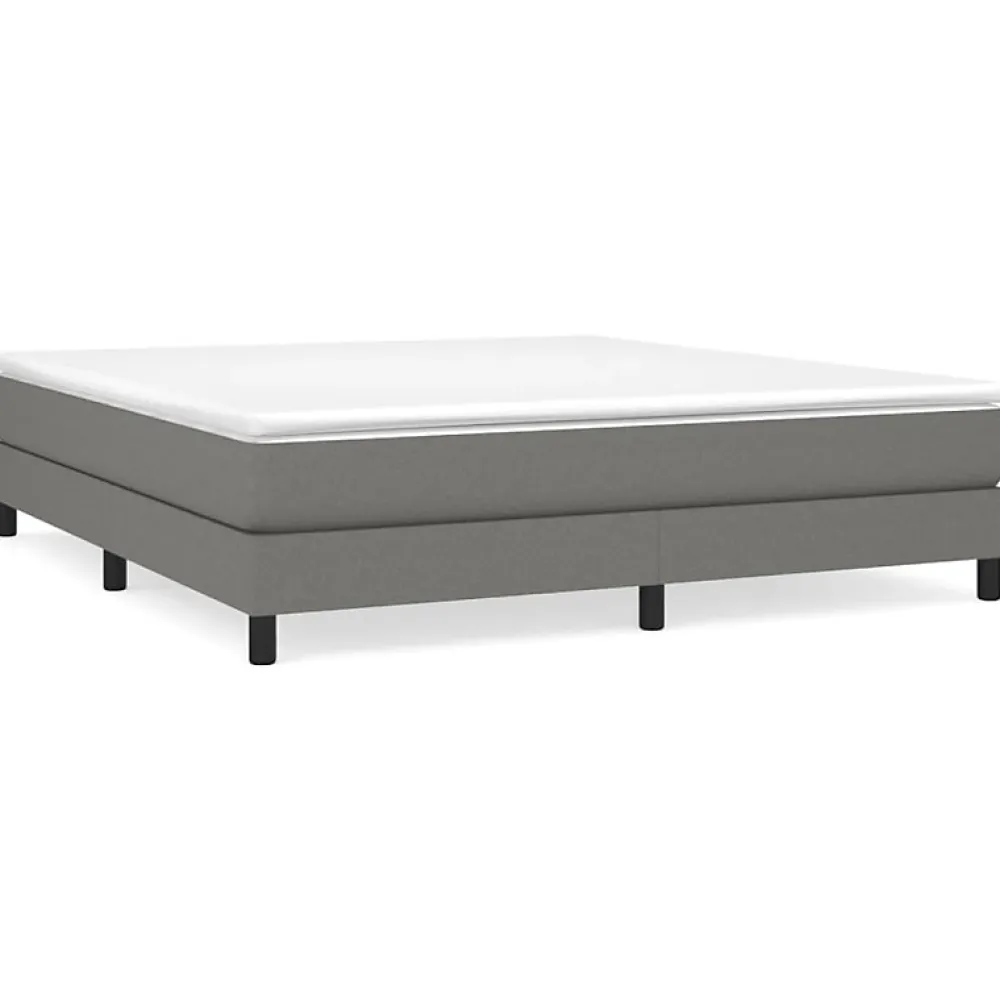 Vidaxl Cadre de lit sans matelas gris foncé 180x200 cm tissu* Sommier