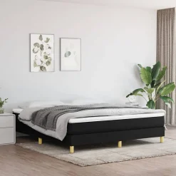 Vidaxl Cadre de lit sans matelas noir 180x200 cm tissu* Sommier