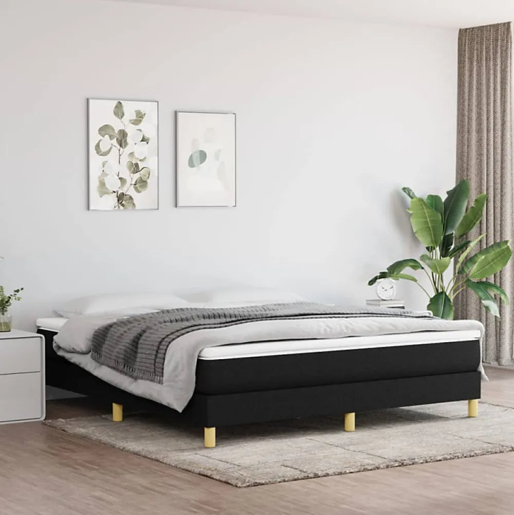 Vidaxl Cadre de lit sans matelas noir 180x200 cm tissu* Sommier