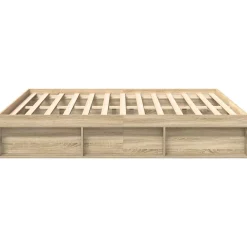 Vidaxl Cadre de lit sans matelas chêne sonoma 200x200 cm* Sommier