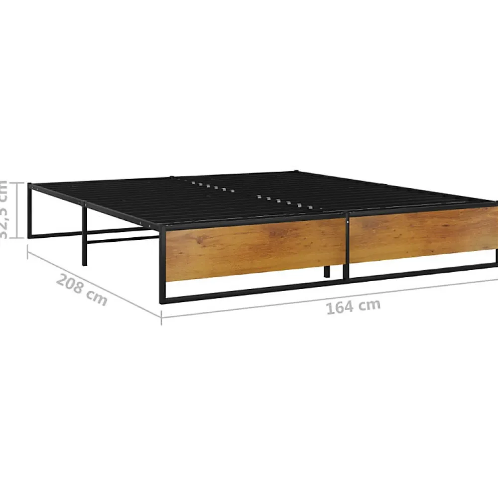 Cadre de lit sans matelas noir métal 160x200 cm>Vidaxl Online