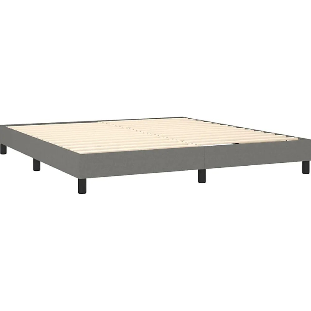 Vidaxl Cadre de lit sans matelas gris foncé 160x200 cm tissu* Sommier