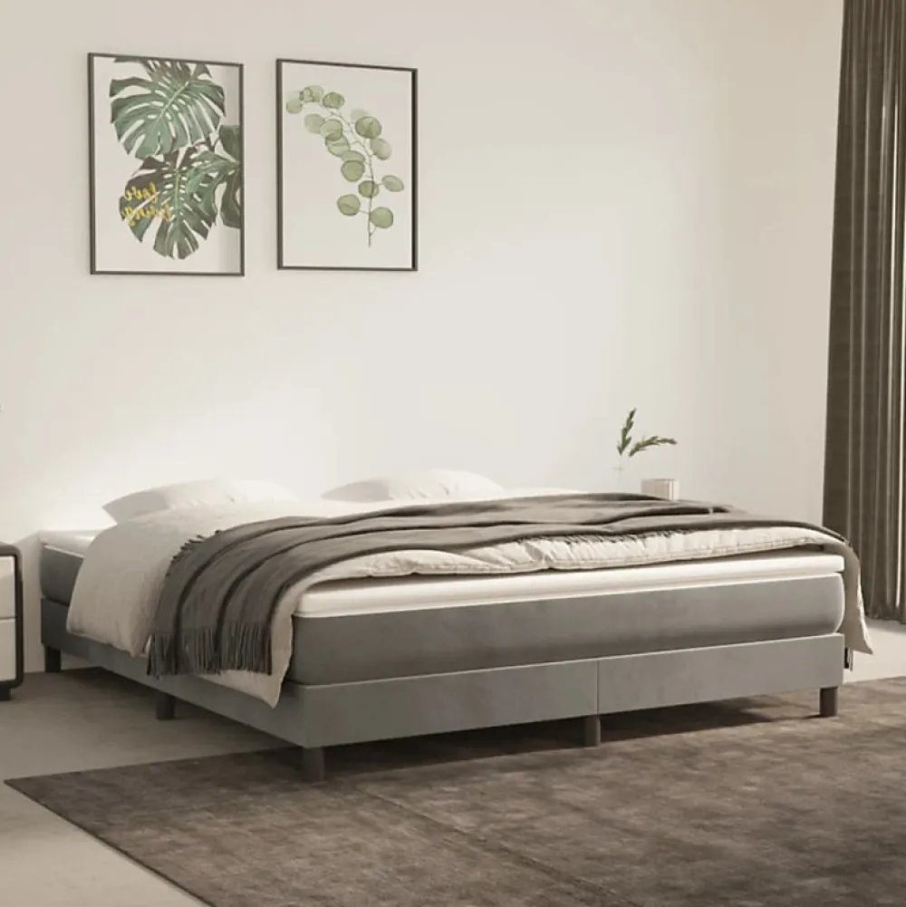 Cadre de lit sans matelas gris clair 180x200 cm velours>Vidaxl Outlet