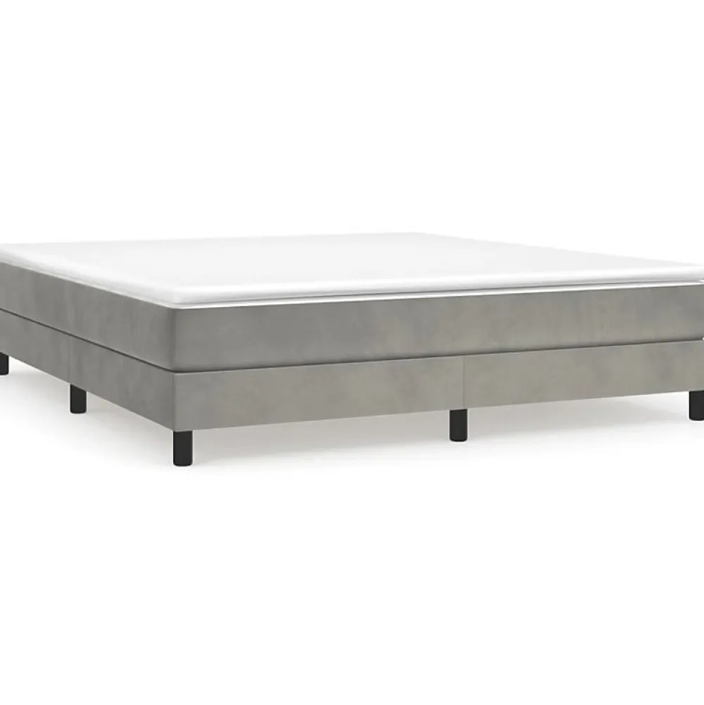 Cadre de lit sans matelas gris clair 180x200 cm velours>Vidaxl Outlet
