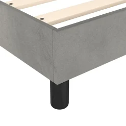 Cadre de lit sans matelas gris clair 180x200 cm velours><noscript><img width=