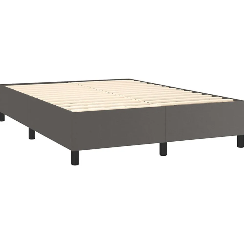 Vidaxl Cadre de lit sans matelas gris 140x190 cm similicuir* Sommier