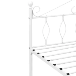 Cadre de Lit Simple Apolda en Métal 120 x 200 cm Blanc Mat en.casa><noscript><img width=